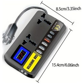 Resim Gaojunshop01 1 Adet Hızlı Şarj 4 Usb 2 Type-c Port Qc3.0 Dijital Voltaj Göstergeli Universal Araç Şarj Cihazı 