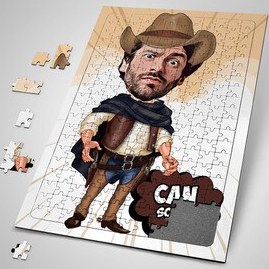Resim Kişiye Özel Kovboy Karikatürlü Puzzle 