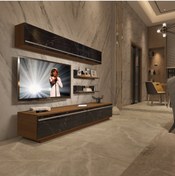 Resim Decoraktiv Eko 5b Mdf Std Tv Ünitesi Tv Sehpası - Ceviz - Siyah Mermer 