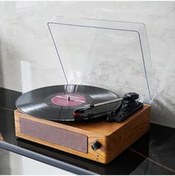 Resim ASİTAN Klasik Görünümlü Pikap Hoparlörlü Vintage Ahşap Görünümlü Bluetooth Bağlantı 33 45 78 Dönüş Hızı No 