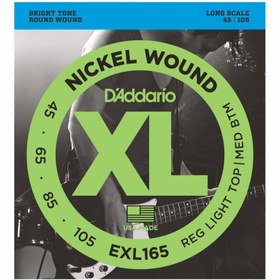 Resim D'Addario EXL165 Long Scale Bas Gitar Teli (45-105) 