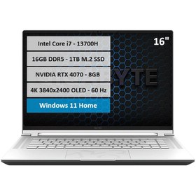 Resim Gigabyte Aero 16 BSF i7-13700H 16GB DDR5 1TB SSD RTX4070-8GB 16'' UHD Windows 11 