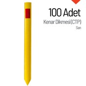 Resim İleri Trafik 100'lü Kenar Dikmesi Seti (CTP) Sarı 