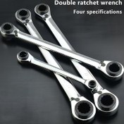Resim 3 adet Çok Fonksiyonlu Ratchet Anahtar, Çift Başlı Kombine Ratchet Seti, İki Yönlü Tork Endüstriyel Sınıf 12 Diş Tasarımı, Dayanıklı Krom Vanadyum Çelik Malzeme, Çok Parça Seti, Ekonomik Paket, Ergonomik Tutma, Araba, Bisiklet, Motosiklet ve Yelkenli Bakımı için Uygun 