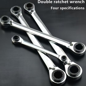 Resim 3 adet Çok Fonksiyonlu Ratchet Anahtar, Çift Başlı Kombine Ratchet Seti, İki Yönlü Tork Endüstriyel Sınıf 12 Diş Tasarımı, Dayanıklı Krom Vanadyum Çelik Malzeme, Çok Parça Seti, Ekonomik Paket, Ergonomik Tutma, Araba, Bisiklet, Motosiklet ve Yelkenli Bakımı için Uygun 