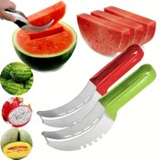 Resim Paslanmaz Çelik Karpuz Kesici ve Kaşık - Ev Mutfakları için Mükemmel, Taze Karpuzu Kesmek ve Servis Etmek için İdeal, Mutfak Gereçleri | Modern Mutfak Aracı | Dayanıklı Mutfak Eşyaları 