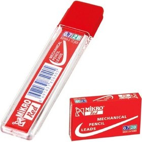 Resim Mikro Red Min 0.7 MM 2B 60 MM 12Pcs Kırmızı Kalem Ucu Adet 