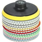 Resim Youmex 11 Parça 4 İnç Elmas Islak Cilalama Pedi + Tabanlık - Mermer, Granit, Seramik Ve Beton İçin 