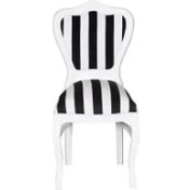 Resim Mobilya Baba Lale Zebra Desenli Oymalı Sandalye 