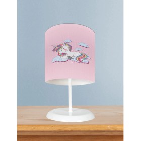 Resim Mekta Home Bebek ve Çocuk Odası Bulutlu Unicorn Desenli Abajur 