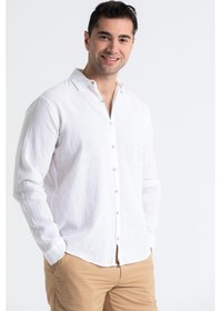 Resim Uzun Kol Poplin Akdeniz Erkek Gömlek Beyaz Byz-beyaz Beyaz 