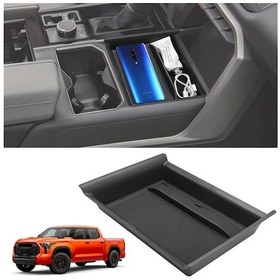 Resim Xuweiwei 2022-2025 Toyota Tundra 2023-2025 Sequoia Black Konsol Saklama Kutusu 