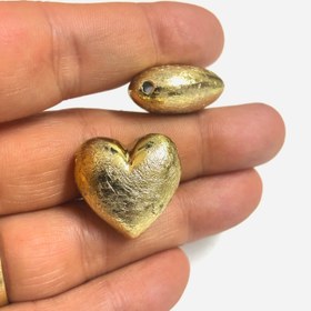 Resim Altın Kaplama 22mm Çatlatma Desenli Tombul Kalp 