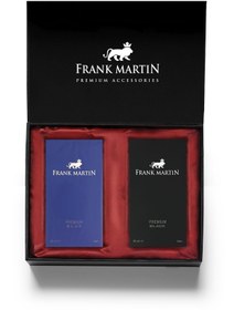Resim Frank Martin Kutulu Erkek Parfüm Seti Premium Black 50 ml ve Blue 50 ml 