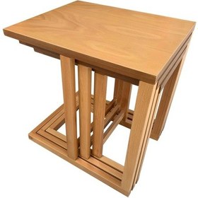 Resim Riva 3'Lü C Zigon Sehpa-Naturel-Tamamı Ahşap 