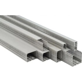 Resim Plastim PDK6040 ,60X40MM Gri/2mt Delikli Kablo Kanal 