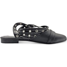 Resim Fray Siyah Suni Deri Kadın Günlük Tokalı Bilek Dolama Rahat Babet Ayakkabı Siyah 