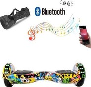 Resim Elektrikli Kaykay Full Ledli Hoverboard Bluetooth Hoparlörlü 6.5 Inch Desenli Çanta Hediye 