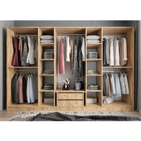 Resim Solo 8 Kapaklı Dolap Gardırop Çam Beyaz 