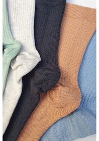 Resim MNK 6'lı Derbili Çocuk Soket Çorap Çok Renkli 