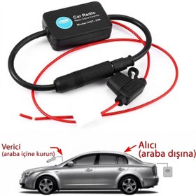 Resim Techmaster 12v Radyo Sinyal Yükseltici Güçlendirici Amplifikatör 