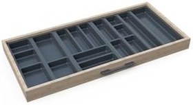 Resim tify Mutfak Çekmece Içi Düzenleyici, Kaşıklık 104Cm X 48Cm Yanlar Ve Boydan 4Cm Kesilebilir, Antrasit 