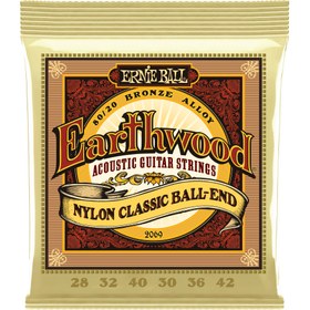 Resim Ernie Ball 2069 Earthwood 80/20 Bronze Folk Klasik Gitar Teli (28-42) 