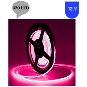 Resim 12 Volt 8 Mm 320 Ledli Esnek Cob Şerit Pembe İç Mekan 5 Metre 