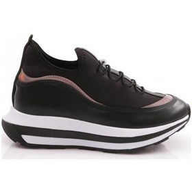 Resim Dgn 2030 Kadin Kalin Taban Spor Ayakkabi 2030-2026-R1534 Siyah 