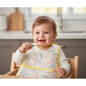 Resim Babyjem Leke Tutmaz Giymeli Mama Önlüğü Pembe Puzzle 