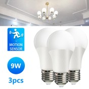 Resim 3 Adet Konu Hareket Sensörlü Işık Ampulleri Seti, 220V, 9W 