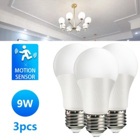 Resim 3 Adet Konu Hareket Sensörlü Işık Ampulleri Seti, 220V, 9W 