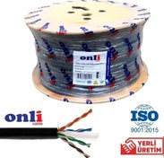 Resim 23AWG PE Dış Ortam Cat6 Outdoor Kablo 305mt Siyah Onli