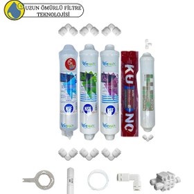 Resim Pemax Water Solutions Kapalı Kasa Su Arıtma Cihazlarına Uygun Sertifikalı 5'li Orijinal LG Kuno Mebran Purefer Tat Set 