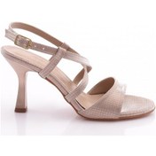 Resim Dgn 916 Kadin Arkadan Bağlamali Topuklu Ayakkabi 916-2423-R12934 Pudra 