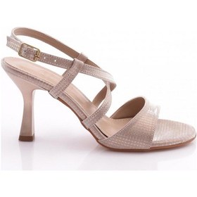 Resim Dgn 916 Kadin Arkadan Bağlamali Topuklu Ayakkabi 916-2423-R12934 Pudra 