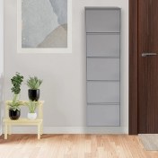 Resim Mobilya Pratik 5'li Metal Ayakkabılık - Açık Gri 
