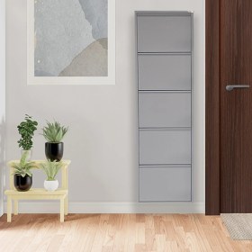 Resim Mobilya Pratik 5'li Metal Ayakkabılık - Açık Gri 