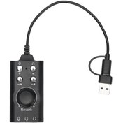 Resim Usb Harici Ses Kartı Usb Tip C Harici Ses Kartı Mikrofon Kulaklık Adaptörü Black 