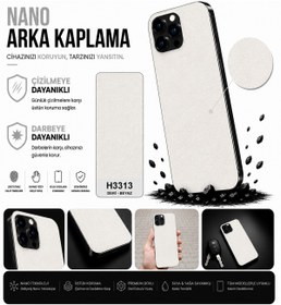 Resim Biemtek TCL 605 Uyumlu H3313 3M Liçi Beyaz Deri Serisi Arka Kaplama 