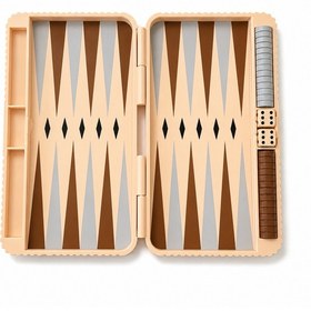 Resim Katlanabilir Tavla Seti 25x22 Cm Kahverengi Krem Seyahat Tavlası Zar Ve Pullar Dahil Taşınabilir Mini Tavla Oyunu 