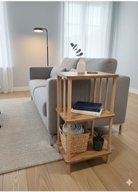 Resim PEKA Modern Çevir Kur 2 Raflı Köşe Ve Yan Sehpa – Çok Amaçlı Fiskos Sehpa 