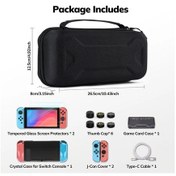 Resim Cloud011 14 Lü Nintendo Switch Aksesuar Seti - Orta Taşıma Çantası, Ekran Koruyucu, Black 
