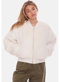 Resim Nike Sportswear Reversible Faux Fur Bomber Full-zip Çift Taraflı Suni Kürk Krem Kadın Ceket/mont Krem 