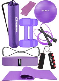 Resim 9 Parçalı Pilates Ve Fitness Seti Pilates Minderi, Dambıl, Squat Band ve Daha Fazlası 