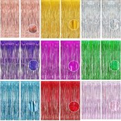 Resim 2 adet Metalik Folyo Püskül Arka Plan, 100.0 X 200.0 cm, Plastik Püskül, Fotoğraf Stüdyosu, Doğum Günü, Müzik, Dans, Noel Parti Süsleri, Cadılar Bayramı Parti Malzemeleri, 14 yaş ve üzeri için uygun 