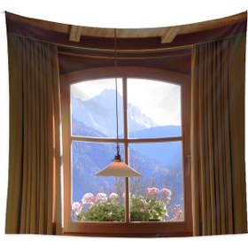 Resim Lemestar Poliester Ev Dekorasyonu Perde - Manzaralı Desenli, Yeşil/sarı Seçenekli, 150x200cm Odalar Arka Planı Duvar Örtüsü 