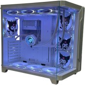 Resim Kuromi Karakterli 7 Argb Fanlı 850W 80 Plus Bronz Power'lı 360MM Sıvı Soğutmalı Beyaz Akvaryum Kasa 