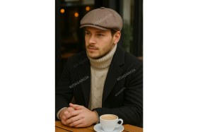 Resim Erkek Kasket Peaky Blinders Kaşe Kumaş Şapka Kasket 