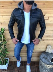 Resim Oliggopol Erkek Deri Mont Ceket Beckham Model 2019 New Season.Vol.29 Siyah 